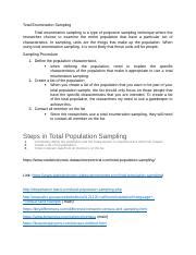 total enumeration sampling|Methodology Series Module 5: Sampling Strategies .